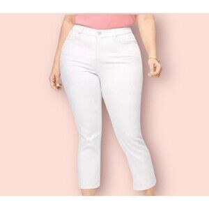 Talbots Woman Petites White Denim Flawless 5 Pocket Crop Jeans Size 20WP NWT